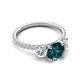 5 - Triandra 2.08 ctw London Blue Topaz (7.00 mm) Three stone Engagement Ring 