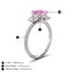 4 - Triandra 2.68 ctw Created Pink Sapphire (7.00 mm) Three stone Engagement Ring 
