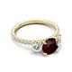 5 - Triandra 2.18 ctw Red Garnet (7.00 mm) Three stone Engagement Ring 