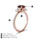 4 - Triandra 2.18 ctw Red Garnet (7.00 mm) Three stone Engagement Ring 