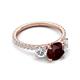 5 - Triandra 2.18 ctw Red Garnet (7.00 mm) Three stone Engagement Ring 