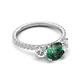 5 - Triandra 2.18 ctw Created Alexandrite (7.00 mm) Three stone Engagement Ring 