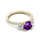 5 - Triandra 1.98 ctw Amethyst (7.00 mm) Three stone Engagement Ring 