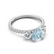 5 - Triandra 1.98 ctw Aquamarine (7.00 mm) Three stone Engagement Ring 