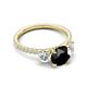 5 - Triandra 2.83 ctw Black Diamond (7.00 mm) Three stone Engagement Ring 