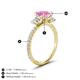 4 - Triandra 2.68 ctw Created Pink Sapphire (7.00 mm) Three stone Engagement Ring 