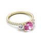 5 - Triandra 2.68 ctw Created Pink Sapphire (7.00 mm) Three stone Engagement Ring 