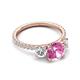 5 - Triandra 2.68 ctw Created Pink Sapphire (7.00 mm) Three stone Engagement Ring 