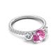 5 - Triandra 2.68 ctw Created Pink Sapphire (7.00 mm) Three stone Engagement Ring 