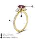 4 - Triandra 2.18 ctw Rhodolite Garnet (7.00 mm) Three stone Engagement Ring 