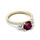 5 - Triandra 2.18 ctw Rhodolite Garnet (7.00 mm) Three stone Engagement Ring 