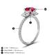 4 - Triandra 2.33 ctw Created Ruby (7.00 mm) Three stone Engagement Ring 