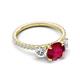 5 - Triandra 2.33 ctw Created Ruby (7.00 mm) Three stone Engagement Ring 