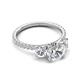 5 - Triandra 2.33 ctw IGI Certified Lab Grown Diamond (7.00 mm) Three stone Engagement Ring 