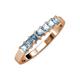 3 - Evia 0.95 ctw Aquamarine (3.00 mm) Seven Stone Wedding Band 