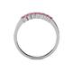 4 - Evia 0.70 ctw Rhodolite Garnet (2.50 mm) Seven Stone Wedding Band 