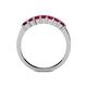 4 - Evia 0.95 ctw Ruby (3.00 mm) Seven Stone Wedding Band 