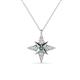 1 - Astra Created Alexandrite With Natural Diamonds Pole Star Pendant 