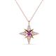1 - Astra Amethyst With Natural Diamonds Pole Star Pendant 