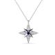 1 - Astra Blue Sapphire With Natural Diamonds Pole Star Pendant 