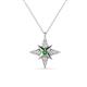 1 - Astra Green Garnet With Natural Diamonds Pole Star Pendant 