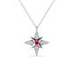 1 - Astra Ruby With Natural Diamonds Pole Star Pendant 