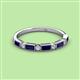 3 - Kelli 1.02 ctw Baguette Shape Blue Sapphire and Round Natural Diamond Milgrain Wedding Band 