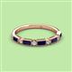 3 - Kelli 1.02 ctw Baguette Shape Blue Sapphire and Round Natural Diamond Milgrain Wedding Band 