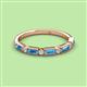 3 - Kelli 0.82 ctw Baguette Shape Blue Topaz and Round Natural Diamond Milgrain Wedding Band 
