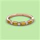 3 - Kelli 0.72 ctw Baguette Shape Citrine and Round Natural Diamond Milgrain Wedding Band 