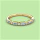 3 - Kelli 0.72 ctw Baguette Shape Aquamarine and Round Natural Diamond Milgrain Wedding Band 