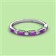 3 - Kelli 0.72 ctw Baguette Shape Amethyst and Round Natural Diamond Milgrain Wedding Band 