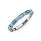 4 - Kelli 0.82 ctw Baguette Shape Blue Topaz and Round Natural Diamond Milgrain Wedding Band 