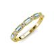 4 - Kelli 0.72 ctw Baguette Shape Aquamarine and Round Natural Diamond Milgrain Wedding Band 