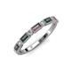 4 - Kelli 0.87 ctw Baguette Shape Created Alexandrite and Round Natural Diamond Milgrain Wedding Band 