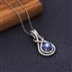 3 - Amanda 5.00 mm Round Iolite Solitaire Infinity Love Knot Pendant Necklace 