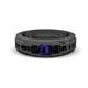 1 - Jayden 1.37 ctw Princess shape Blue Sapphire accented Black Diamonds Men Wedding Band (5.20 mm) 