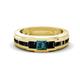 1 - Jayden 1.37 ctw Princess shape London Blue Topaz accented Black Diamonds Men Wedding Band (5.20 mm) 