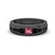 1 - Jayden 1.37 ctw Princess shape Pink Tourmaline accented Black Diamonds Men Wedding Band (5.20 mm) 