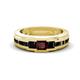 1 - Jayden 1.40 ctw Princess shape Red Garnet accented Black Diamonds Men Wedding Band (5.20 mm) 
