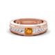 1 - Jayden 1.11 ctw Princess shape Citrine accented Lab Grown Diamonds Men Wedding Band (5.20 mm) 