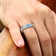 3 - Jayden 1.14 ctw Princess shape Blue Topaz accented Lab Grown Diamonds Men Wedding Band (5.20 mm) 