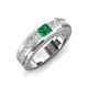 4 - Jayden 1.45 ctw Princess shape Emerald accented Lab Grown Diamonds Men Wedding Band (5.20 mm) 