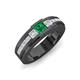 4 - Jayden 0.84 ctw Princess shape Emerald accented Lab Grown Diamonds Men Wedding Band (5.20 mm) 