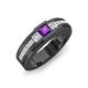 4 - Jayden 1.11 ctw Princess shape Amethyst accented Lab Grown Diamonds Men Wedding Band (5.20 mm) 