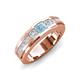 4 - Jayden 1.11 ctw Princess shape Aquamarine accented Lab Grown Diamonds Men Wedding Band (5.20 mm) 