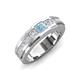 4 - Jayden 1.11 ctw Princess shape Aquamarine accented Lab Grown Diamonds Men Wedding Band (5.20 mm) 