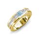 4 - Jayden 1.11 ctw Princess shape Aquamarine accented Lab Grown Diamonds Men Wedding Band (5.20 mm) 