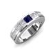 4 - Jayden 1.11 ctw Princess shape Blue Sapphire accented Lab Grown Diamonds Men Wedding Band (5.20 mm) 