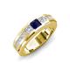 4 - Jayden 1.11 ctw Princess shape Blue Sapphire accented Lab Grown Diamonds Men Wedding Band (5.20 mm) 